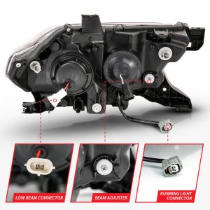 Toyota Tacoma Projector Headlights - ANZO - Plank Style Design w/ DRL - Black/Amber - `16-`17