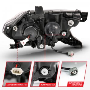 Toyota Tacoma Projector Headlights - ANZO - Plank Style Design w/ DRL - Black/Amber - `16-`17