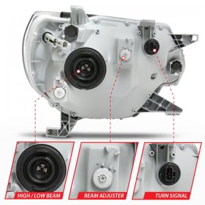 Toyota Tacoma Crystal Headlights - ANZO - Clear Lens, Black Housing - Black - `12-`15