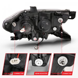 Toyota Tacoma Projector Headlights - ANZO - Plank Style Switchback w/ DRL - Black w/ Amber - `16-`17