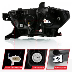 Toyota Tacoma Projector Headlights - ANZO - Plank Style - Black w/ Amber - `16-`18