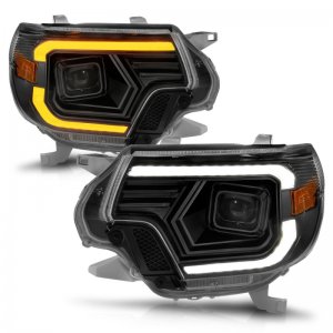Toyota Tacoma Projector Headlights - ANZO - Light Bar Switchback - Black - `12-`15