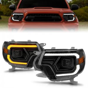 Toyota Tacoma Projector Headlights - ANZO - Light Bar Switchback - Black - `12-`15