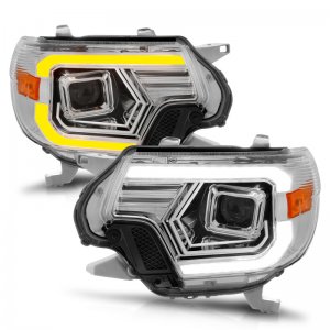 Toyota Tacoma Projector Headlights - ANZO - Light Bar Switchback - Chrome - `12-`15