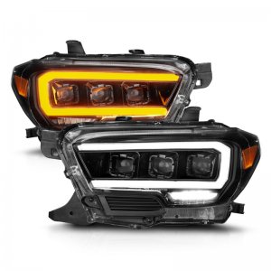 Toyota Tacoma Headlights - ANZO - Full LED Proj w/ Light Bar Sequential - Black - `16-`22
