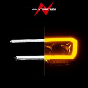 Toyota Tacoma Headlights - ANZO - Full LED Proj w/ Light Bar Sequential - Black - `16-`22