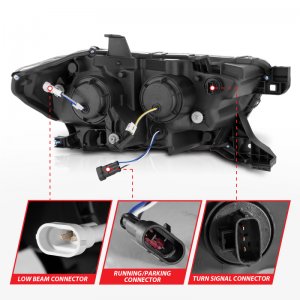 Toyota Tacoma Headlights - ANZO - Full LED Proj w/ Light Bar Sequential - Black - `16-`22