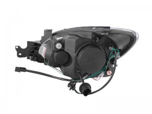 Mitsubishi Lancer Projector Headlights - ANZO - w/ Halo, CCFL, Clear Lens, Black Housing - Black - `04-`07