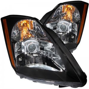 Nissan 350Z Headlights - ANZO - Crystal - Black - `03-`05