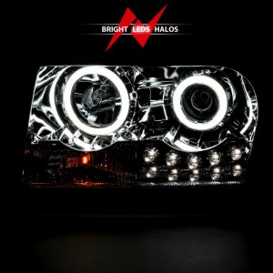 Chrysler 300 Projector Headlights - ANZO - Halo - Chrome - `05-`10