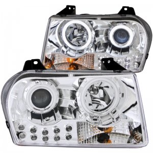 Chrysler 300 Projector Headlights - ANZO - Halo - Chrome - `05-`10