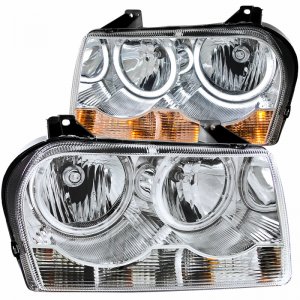 Chrysler 300 Headlights - ANZO - Crystal w/ Halo - Chrome - `05-`10