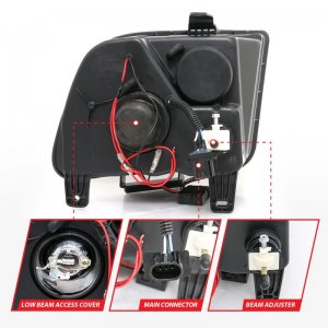 Ford Mustang Projector Headlights - ANZO - Halo, Clear Lens, Black Housing, Pair, CCFL - Black - `05-`09