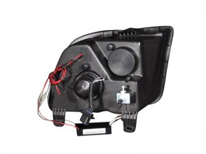 Ford Mustang Projector Headlights - ANZO - Halo, Clear Lens, Black Housing, Pair, CCFL - Black - `05-`09