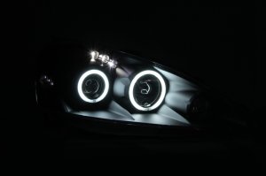Acura RSX Projector Headlights - ANZO - Halo Clear Lens - Black - `05-`06