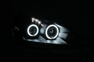 Acura RSX Projector Headlights - ANZO - Halo Clear Lens - Black - `05-`06