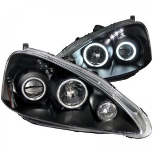 Acura RSX Projector Headlights - ANZO - Halo Clear Lens - Black - `05-`06