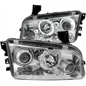 Dodge Charger Projector Headlights - ANZO - Halo CCFL - Chrome - `06-`10