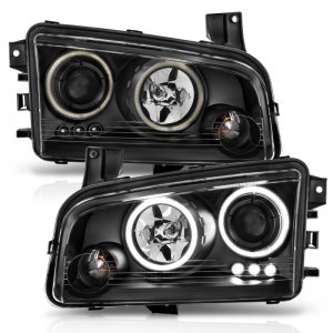 Dodge Charger Projector Headlights - ANZO - Halo Chrome (CCFL) - `06-`10