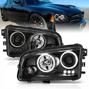 Dodge Charger Projector Headlights - ANZO - Halo Chrome (CCFL) - `06-`10