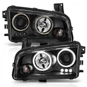 Dodge Charger Projector Headlights - ANZO - Halo Chrome (CCFL) - `06-`10
