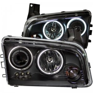 Dodge Charger Projector Headlights - ANZO - Halo Chrome (CCFL) - `06-`10