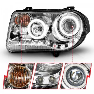 Chrysler 300C Projector Headlights - ANZO - w/ Halo Chrome (CCFL) G2 - Chrome - `05-`10
