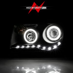 Chrysler 300C Projector Headlights - ANZO - Halo Black (CCFL) G2 - Black - `05-`10