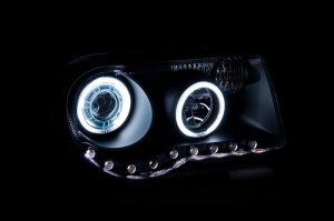 Chrysler 300C Projector Headlights - ANZO - Halo Black (CCFL) G2 - Black - `05-`10