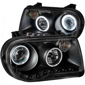 Chrysler 300C Projector Headlights - ANZO - Halo Black (CCFL) G2 - Black - `05-`10