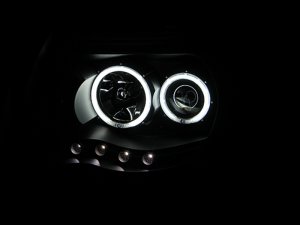 Toyota Tacoma Projector Headlights - ANZO - w/ Halo, Clear Lens - Black - `05-`11