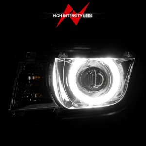 Chevrolet Camaro Projector Headlights - ANZO - Halo Chrome CCFL - Chrome - `10-`13