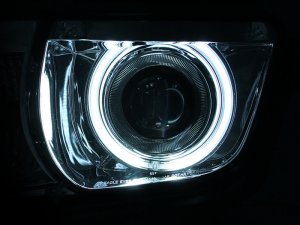 Chevrolet Camaro Projector Headlights - ANZO - Halo Chrome CCFL - Chrome - `10-`13