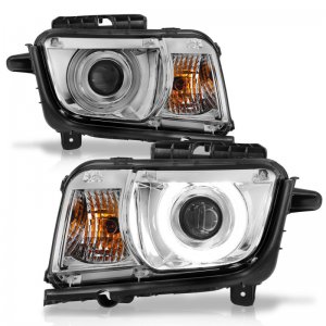 Chevrolet Camaro Projector Headlights - ANZO - Halo Chrome CCFL - Chrome - `10-`13