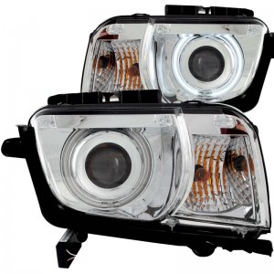 Chevrolet Camaro Projector Headlights - ANZO - Halo Chrome CCFL - Chrome - `10-`13