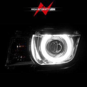 Chevrolet Camaro Projector Headlights - ANZO - Halo Chrome CCFL - Chrome - `10-`13