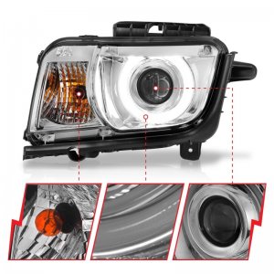 Chevrolet Camaro Projector Headlights - ANZO - Halo Chrome CCFL - Chrome - `10-`13