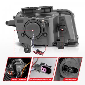 Chevrolet Camaro Projector Headlights - ANZO - Halo Chrome CCFL - Chrome - `10-`13