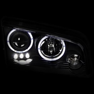 Dodge Charger Projector Headlights - ANZO - w/ Halo, Clear Lens - Black - `06-`10