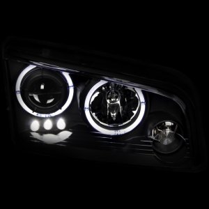 Dodge Charger Projector Headlights - ANZO - w/ Halo, Clear Lens - Black - `06-`10
