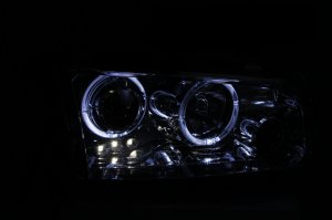 Dodge Charger Projector Headlights - ANZO - Halo, Clear Lens, Chrome Housing - Chrome - `06-`10