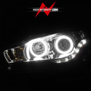 Mitsubishi Lancer Projector Headlights - ANZO - Halo Chrome (CCFL) - Chrome - `08-`15
