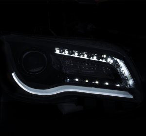Chrysler 300 Projector Headlights - ANZO - Plank Style Design - Chrome - `11-`14