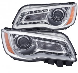 Chrysler 300 Projector Headlights - ANZO - Plank Style Design - Chrome - `11-`14