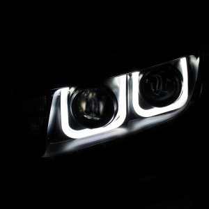 Chevrolet Camaro Projector Headlights - ANZO - w/ U-Bar - Black - `14-`15