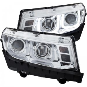 Chevrolet Camaro Headlights - ANZO - Projector w/ U-Bar - Chrome - `14-`15