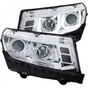 Chevrolet Camaro Headlights - ANZO - Projector w/ U-Bar - Chrome - `14-`15