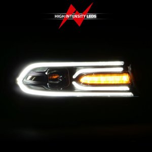Dodge Charger Projector Headlights - ANZO - Plank Style - Black - `15-`18