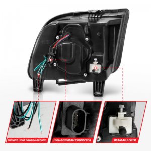 Ford Mustang Projector Headlights - ANZO - Light Bar - Black Housing - `05-`09
