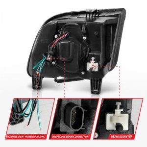 Ford Mustang Projector Headlights - ANZO - Light Bar - Black Housing - `05-`09